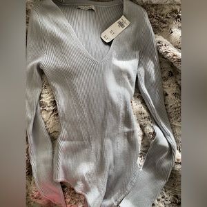 Abercrombie & Fitch Elevated Ribbed Knit Bodysuit (Size S)